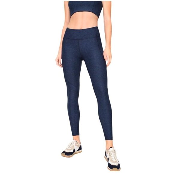 Outdoor Voices Navy Blue Space Dye Pull On Leggings Size‎ Small - Picture 1 of 7
